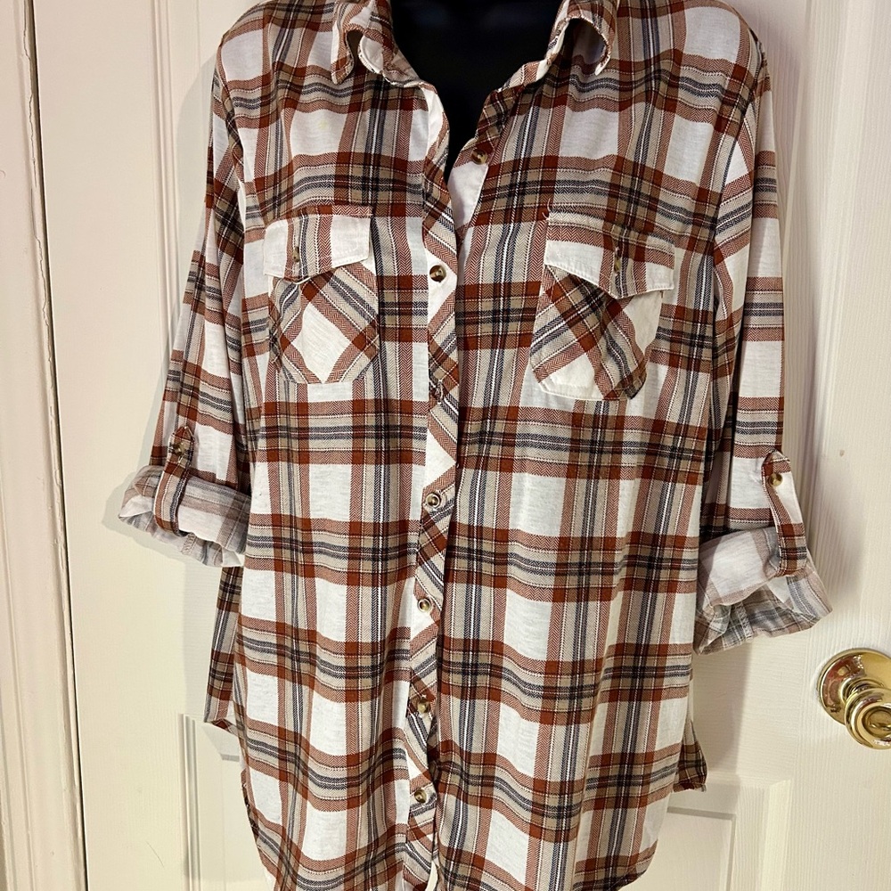 Plaid Button-Up Shirt